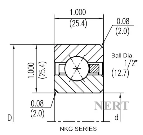 NKG-X(Φ25.4)等截面薄壁四點(diǎn)接觸球軸承剖面圖